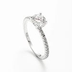 Anel Moissanite 1,25ct Brilhante com Cravejado Completo, Prata 925 com Ródio, Moissanite Cor D VVS1 Certificada - Monlí