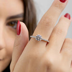 Anel Moissanite 1,25ct Brilhante em Prata 925 Ródio - Cravejado Completo com Moissanite Cor D VVS1 Certificada - Anel Moissanite Prata 925