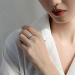 Anel Moissanite Azul 1ct 2ct Lapidação Princesa em Prata 925 com Ródio e Moissanite Cor D VVS1 Certificada