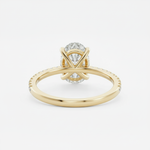 Anel Oval 2ct em Moissanite Cor D VVS1 Certificada em Prata 925 com Banho de Ouro 18K — Monlí