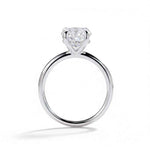 Anel Oval Solitário Moissanite com Halo Oculto, 1ct a 3ct, Prata 925 com Ródio, Certificado Cor D VVS1