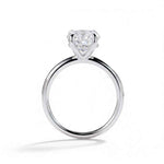 Anel Oval Solitário Moissanite com Halo Oculto, 1ct a 3ct, Prata 925 com Ródio, Certificado Cor D VVS1