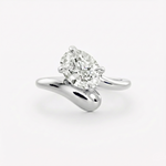 Anel Solitário Aberto Ajustável Moissanite Oval 1.5ct em Prata 925 Banhado a Ouro 18k – D Color VVS1 com Certificação GRA – Monlí
