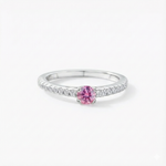 Anel Solitário Cravejado Moissanite Colorida 0.3ct – 4mm – Prata 925 – D Color VVS1 – Moissanite Azul, Verde, Rosa, Amarelo