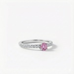 Anel Solitário Cravejado Moissanite Colorida 0.3ct – 4mm – Prata 925 – D Color VVS1 – Moissanite Azul, Verde, Rosa, Amarelo