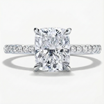 Anel Solitário Cushion Cut 4ct em Moissanite Cor D VVS1 Certificada em Prata 925 — Monlí