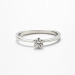 Anel Solitário 0,3ct de Moissanite Brilhante com 6 Garras, Prata 925 com Ródio, Moissanite Cor D VVS1 Certificada - Monlí