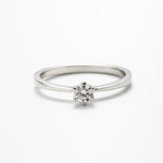 Anel Solitário 0,3ct de Moissanite Brilhante com 6 Garras, Prata 925 com Ródio, Moissanite Cor D VVS1 Certificada - Monlí