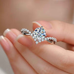 Anel Solitário Moissanite 1ct Brilhante, 6,5mm, Prata 925 com Banho de Ouro Branco 18k, Moissanite Cor D VVS1 Certificada