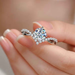 Anel Solitário Moissanite 1ct Brilhante, 6,5mm, Prata 925 com Banho de Ouro Branco 18k, Moissanite Cor D VVS1 Certificada