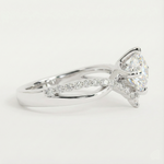 Anel Solitário Moissanite 1ct Brilhante, 6,5mm, Prata 925 com Banho de Ouro Branco 18k, Moissanite Cor D VVS1 Certificada