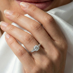 Anel Solitário Moissanite 1ct C/ Certificação VVS1, Prata 925 com Ródio, Brilhante Cor D