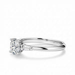 Anel Solitário Moissanite 1ct C/ Certificação VVS1, Prata 925 com Ródio, Brilhante Cor D