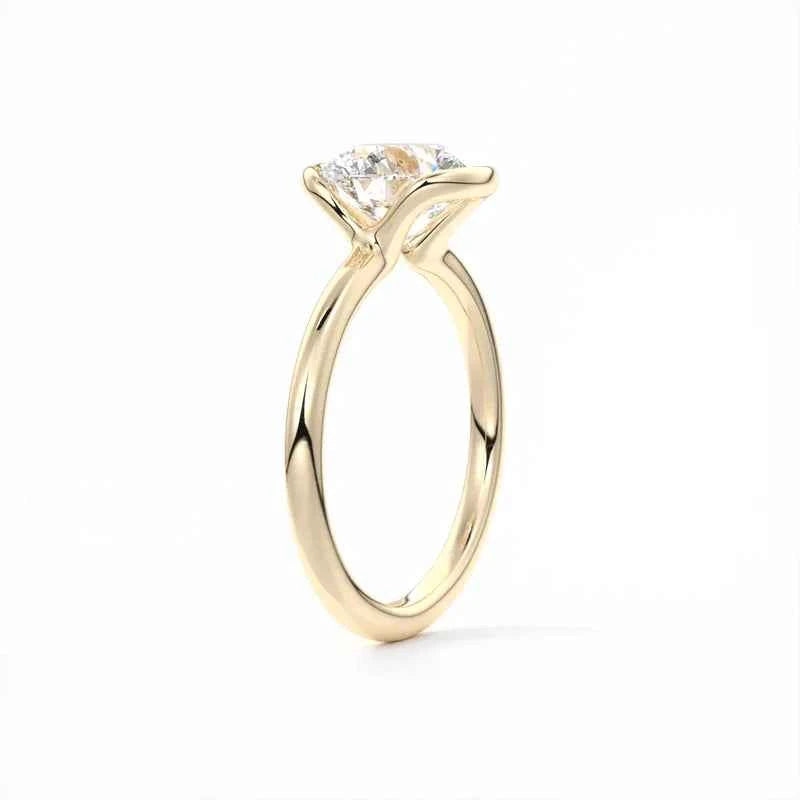 Anel Solitário Moissanite 1ct em Prata 925 — Clássico com Cravação Biselada e Certificação GRA — Monlí