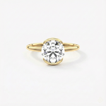 Anel Solitário Moissanite 1ct em Prata 925 - Clássico com Cravação Bezel e Certificação GRA - Monlí