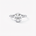 Anel Solitário Moissanite 1ct em Prata 925 - Clássico com Cravação Bezel e Certificação GRA - Monlí