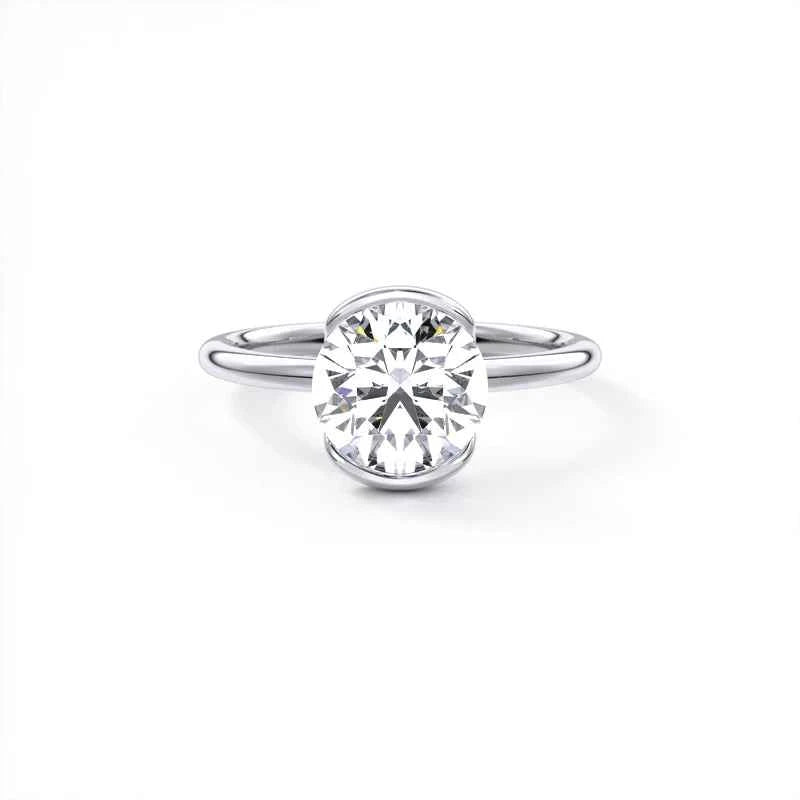 Anel Solitário Moissanite 1ct em Prata 925 — Clássico com Cravação Biselada e Certificação GRA — Monlí