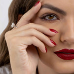 Anel Solitário Moissanite 2ct Brilhante com 6 Garras em Prata 925 com Ródio, Moissanite Cor D VVS1 Certificada