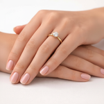 Anel Solitário Moissanite 925 Brilhante 0,5ct a 3ct em Prata 925 com Banho de Ouro Amarelo 18k e Certificação VVS1