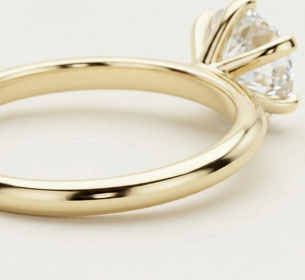 Anel Solitário Moissanite 925 Brilhante 0,5ct a 3ct em Prata 925 com Banho de Ouro Amarelo 18k e Certificação VVS1