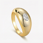 Anel Solitário Oval 0.5ct de Moissanite Cor D VVS1 em Prata 925 com Banho de Ouro 18k — Joia Fina Certificada GRA, Design Clássico e Elegante — Monlí