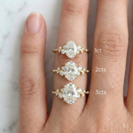 Anel Solitário Oval 1ct / 2ct / 3ct Moissanite – Banhado a Ouro 18K – Prata 925 – Solitário de Luxo