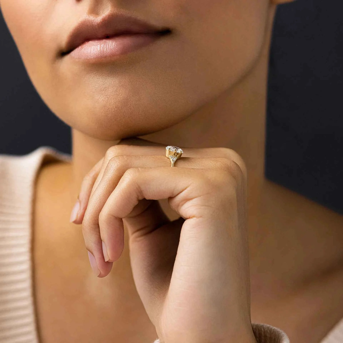 Anel Solitário Oval 1ct 2ct 3ct Moissanite Prata 925 Banhado a Ouro 18K Anel de Noivado Luxo