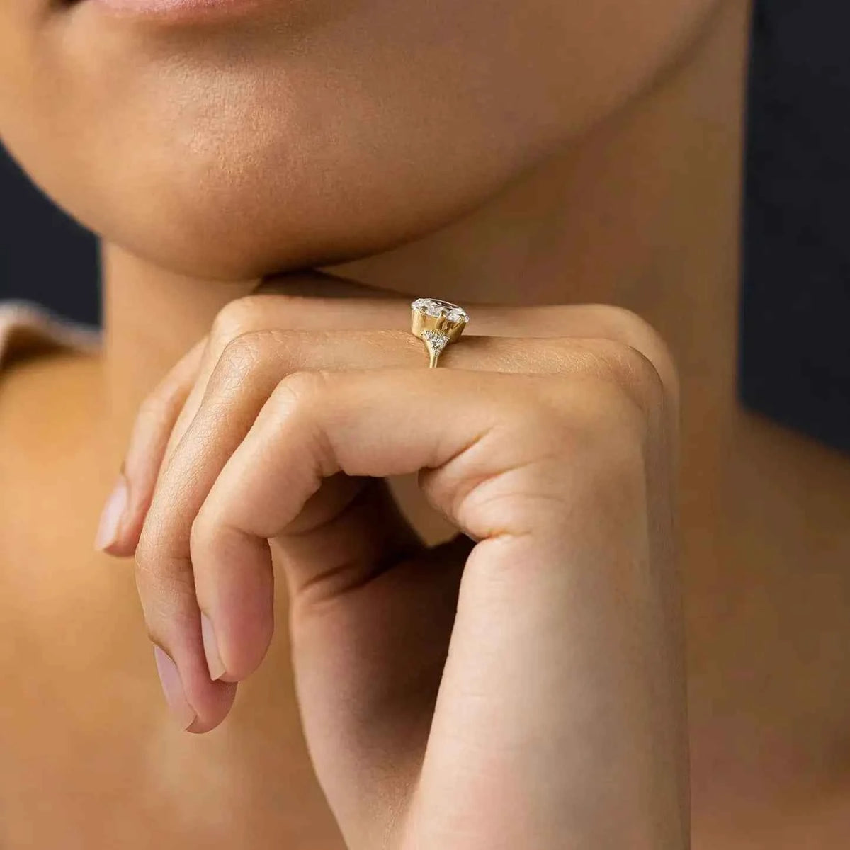 Anel Solitário Oval 1ct 2ct 3ct Moissanite Prata 925 Banhado a Ouro 18K Anel de Noivado Luxo