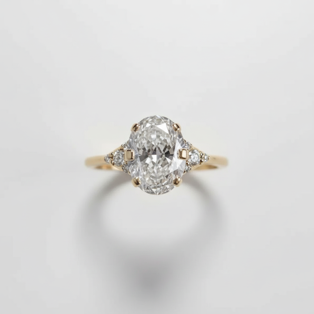 Anel Solitário Oval 1ct 2ct 3ct Moissanite Prata 925 Banhado a Ouro 18K Anel de Noivado Luxo