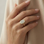 Anel Solitário Oval Minimalista Bezel 1ct 2ct Moissanite Prata 925 Banhado a Ouro 18K Anel de Noivado Luxo