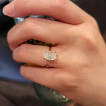 Anel Solitário Oval de Moissanite 1 a 3ct em Prata 925 com Banho de Ouro 18K, Moissanite Cor D VVS1 Certificada — Monlí