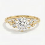 Anel Solitário Redondo 1ct 2ct 3ct Moissanite Prata 925 Banhado a Ouro 18K Anel de Noivado Luxo