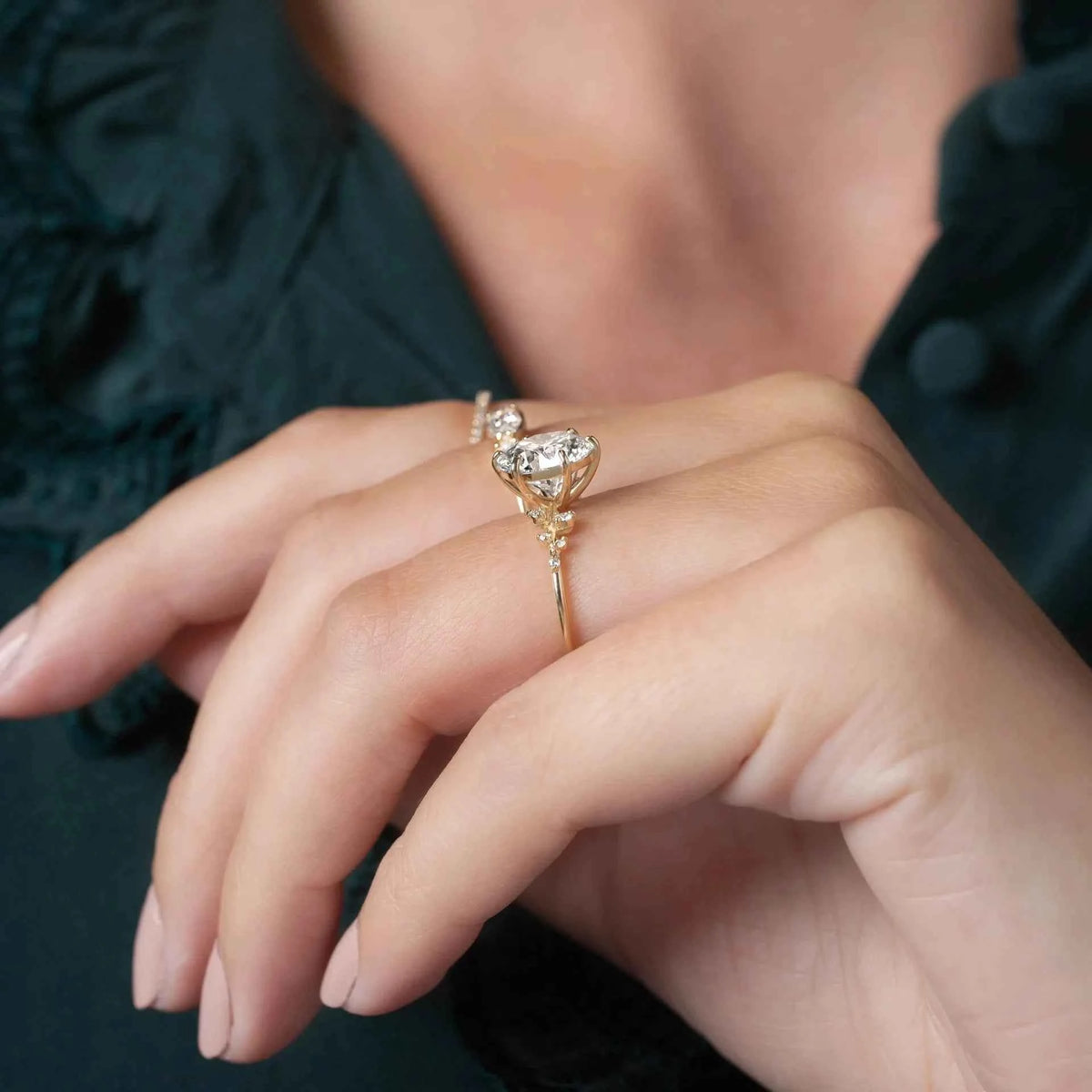 Anel Solitário Redondo 1ct 2ct 3ct Moissanite Prata 925 Banhado a Ouro 18K Anel de Noivado Luxo