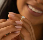 Anel Solitário Redondo 1ct 2ct 3ct Moissanite Prata 925 Banhado a Ouro 18K Anel de Noivado Luxo