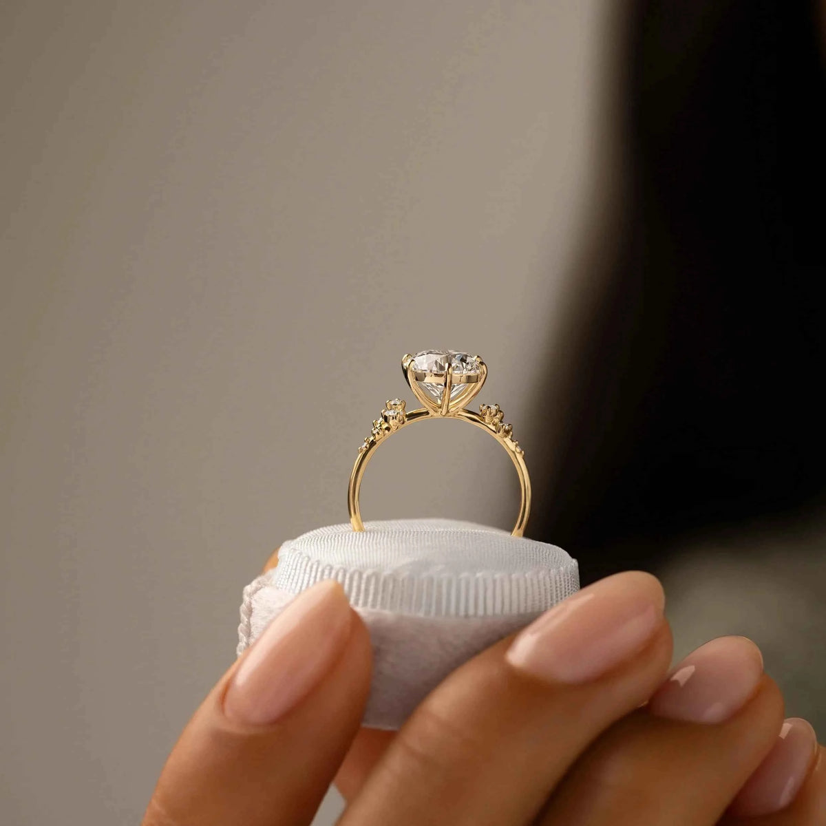 Anel Solitário Redondo 1ct 2ct 3ct Moissanite Prata 925 Banhado a Ouro 18K Anel de Noivado Luxo