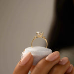 Anel Solitário Redondo 1ct 2ct 3ct Moissanite Prata 925 Banhado a Ouro 18K Anel de Noivado Luxo