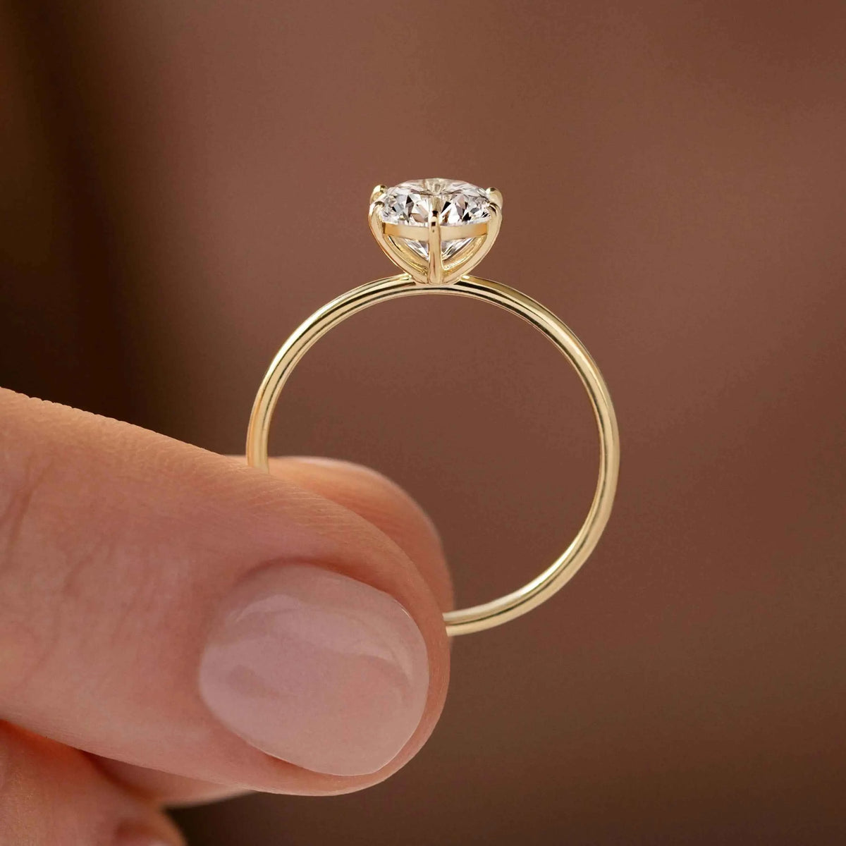 Anel Solitário Redondo 1ct 2ct 3ct Moissanite Prata 925 Banhado a Ouro 18K Anel de Noivado Luxo