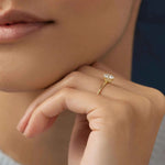 Anel Solitário Redondo 1ct 2ct 3ct Moissanite Prata 925 Banhado a Ouro 18K Anel de Noivado Luxo