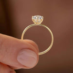 Anel Solitário Redondo 1ct 2ct 3ct Moissanite Prata 925 Banhado a Ouro 18K Anel de Noivado Luxo