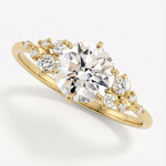 Anel Solitário Redondo 1ct 2ct 3ct Moissanite Prata 925 Banhado a Ouro 18K Anel de Noivado Luxo