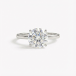 Anel Solitário Redondo Brilhante Clássico 0.5–4ct em Moissanite Cor D VVS1 Certificada em Prata 925 — Monlí