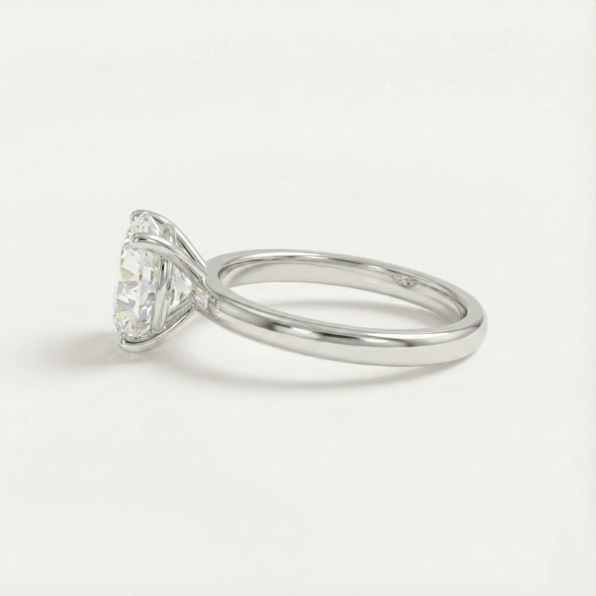 Anel Solitário Redondo Brilhante Clássico 0.5–4ct em Moissanite Cor D VVS1 Certificada em Prata 925 — Monlí