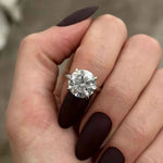 Anel Solitário Redondo Brilhante Clássico 0.5–4ct em Moissanite Cor D VVS1 Certificada em Prata 925 — Monlí