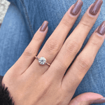 Anel Solitário de Moissanite 3ct em Prata 925 com Cravação Bezel, Moissanite Cor D VVS1 Certificada — Monlí - Monlí