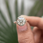 Anel Solitário de Moissanite 3ct em Prata 925 com Cravação Bezel, Moissanite Cor D VVS1 Certificada — Monlí - Monlí