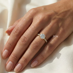 Anel Solitário de Moissanite Brilhante 1ct 2ct em Prata 925 com Banho de Ouro 18k, Moissanite Cor D VVS1 Certificada