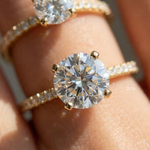 Anel Solitário de Moissanite Brilhante 1ct 2ct em Prata 925 com Banho de Ouro 18k, Moissanite Cor D VVS1 Certificada