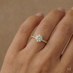 Anel Solitário de Moissanite Brilhante 1ct 2ct em Prata 925 com Banho de Ouro 18k, Moissanite Cor D VVS1 Certificada