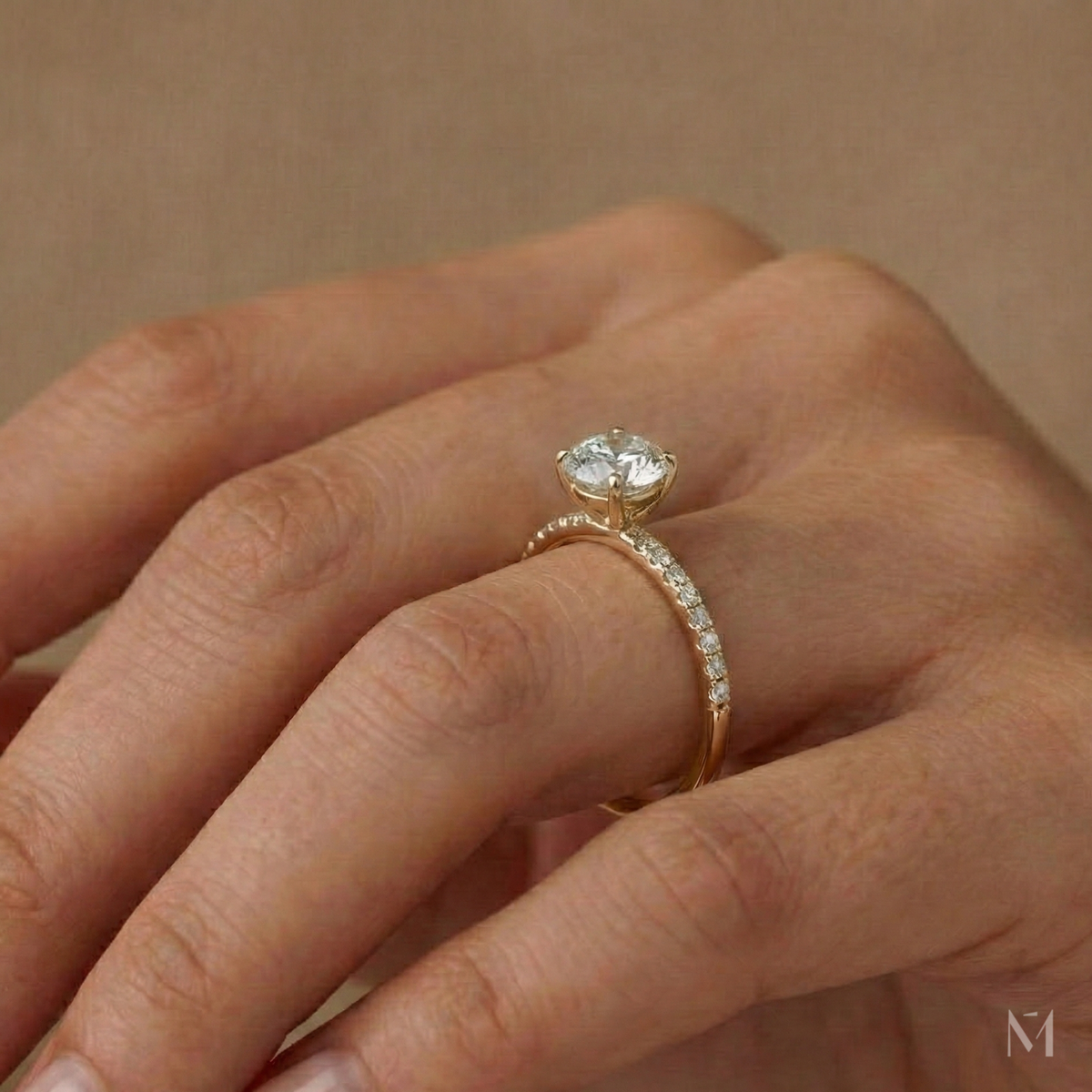 Anel Solitário de Moissanite Brilhante 1ct 2ct em Prata 925 com Banho de Ouro 18k, Moissanite Cor D VVS1 Certificada