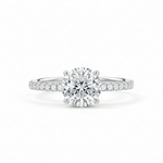 Anel Solitário de Moissanite Brilhante 2ct (8mm) em Prata 925, Cravação Clássica, Moissanite Cor D VVS1 Certificada - Monlí